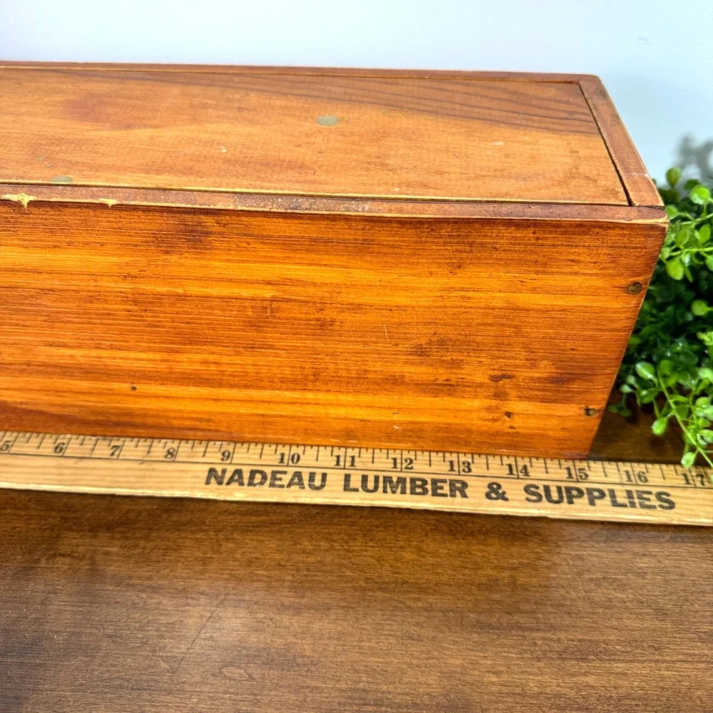 Vintage M. Chapoutier French Wooden Wine Crate Sliding Lid Hermitage Box